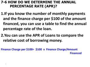 Find the finance charge per $100.