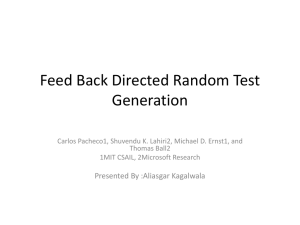 Feedback directed random test generation