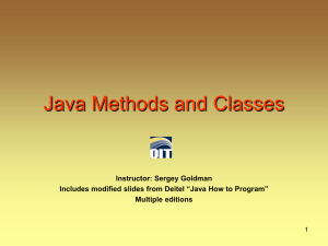 Java Methods and Classes
