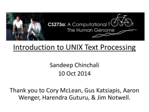 Introduction to Text Processing - CS273a