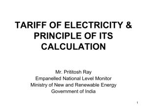 tarieff of electricity & principle of its calculation