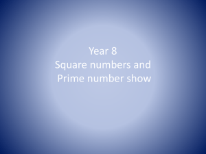 Year 8 Square numbers and Prime number show