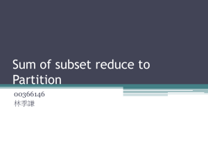 Sum of subset reduce to Partition