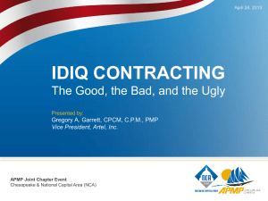 IDIQ Contracting - The Good, The Bad, The Ugly