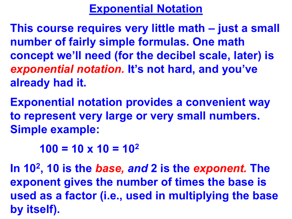 Exponential Notation