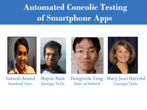 Automated Concolic Testing of Smartphone Apps*