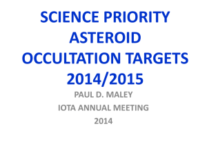science priority asteroid occultation targets 2014/2015