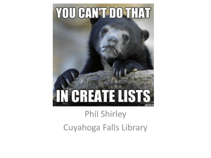 You Can`t Do That in Create Lists