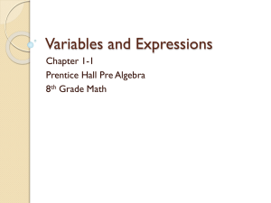 Variables and Expressions