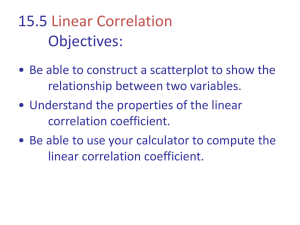 15.5 Linear Correlation Objectives: