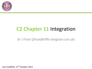 Slides: C2 - Chapter 11 - Integration