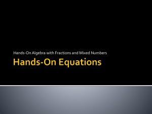 Hands on Equations - STEMTeachersNowPDProject