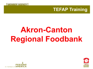 TEFAP Powerpoint - Akron-Canton Regional Foodbank