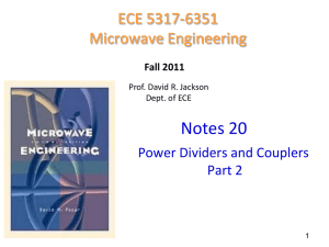 Notes 20 - Power dividers and couplers part 2