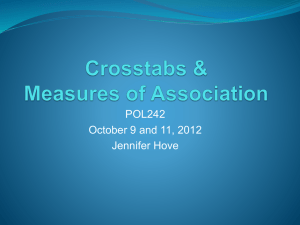 Crosstabs & Measures of Association