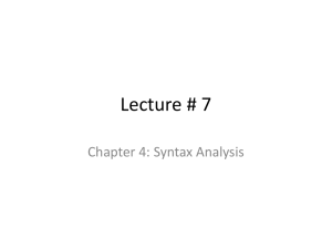 Lecture#7 - cse344compilerdesign