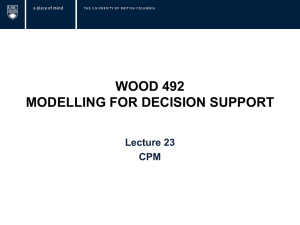 Critical Path - Wood 492 | Modeling for Decision Support