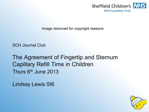 The agreement of fingertip and sternum capillary refill time in children