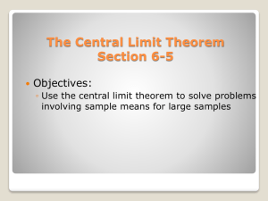 The Central Limit Theorem Section 6-5
