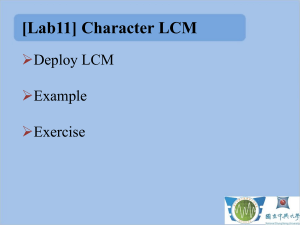 Character LCM (cont.)