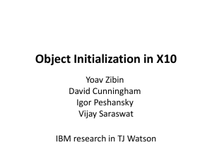 Object Initialization in X10