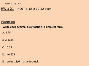 Write each decimal as a fraction in simplest form.