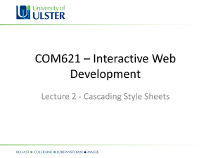 Lecture: Introduction to CSS