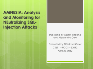 AMNESIA: Analysis and Monitoring for NEutralizing SQL Injection