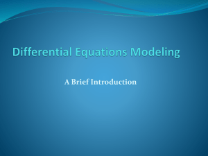 Modeling with Differential Equations