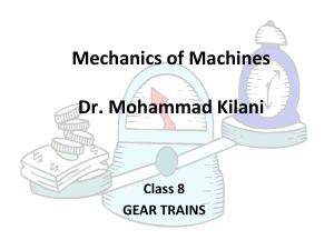 Class 8 – Gear Trains - UJ