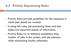 4.3 Priority Sequencing Rules