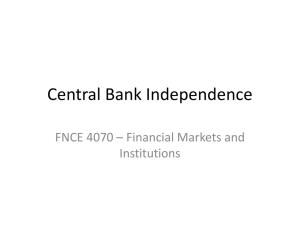 Central Bank Independence - Leeds School of Business