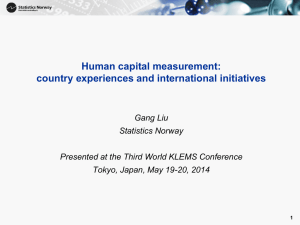 Human capital measurement: country experiences and international