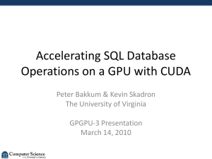 Accelerating SQL Database Operations on a GPU