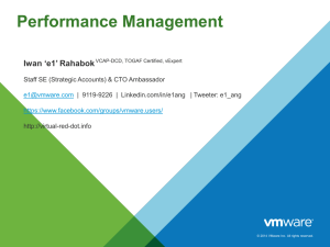 Performance Management - vCenter and vRealize Operations