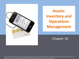 Chapter 16: Assets: Inventory and Operations Management