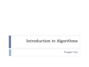 Ch 1 Lecture Notes - Introduction to Algorithms