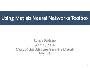Using Matlab Neural Networks Toolbox
