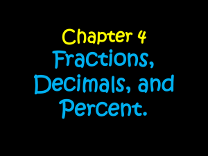 Week Seven: Fractions, Decimals, and Percent