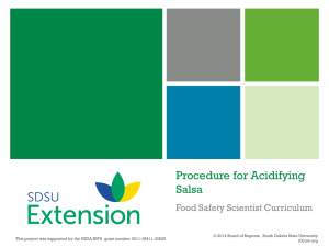 Procedure for Acidifying Salsa