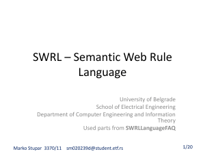 SWRL – Semantic Web Rule Language