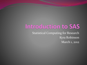 Introduction to SAS