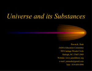 Universe and its Substances