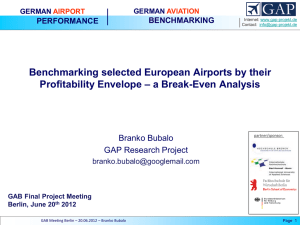 Benchmarking Slected European Aiports by Their