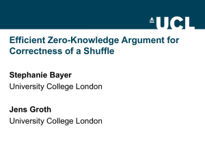Efficient Zero-Knowledge Argument for correctness of a Shuffle