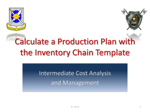 5.2 Calculate a Production Plan with the Inventory Chain Template