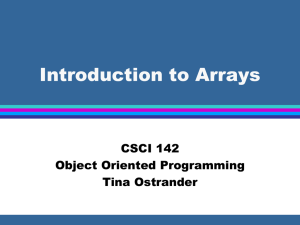 Introduction to Arrays