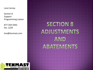 Section 8 Adjustments & Abatements