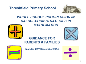 Maths Calculation Meeting - Threshfield Primary School