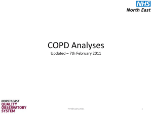 Admissions to secondary care where COPD is the primary diagnosis